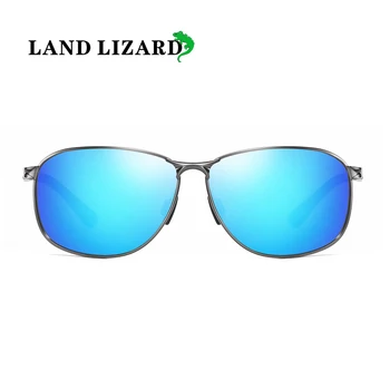 

New square sunglasses polarized sunglasses driving night vision aluminum magnesium glasses Anti-Reflective LAND LIZARD