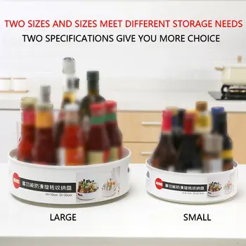 

Rotatable Spice Jars Rack Plastic Non-Slip Turntable Condiment Holder Countertop Rotating Storage Tray