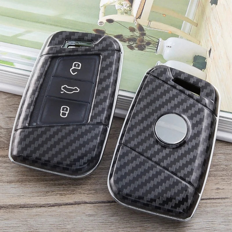 3 кнопки углеродного волокна ABS Автомобильный Брелок дистанционного управления с ключом Оболочка Чехол для VOLKSWAGEN CC VW Passat B6 3C B7 кожа держатель протектор