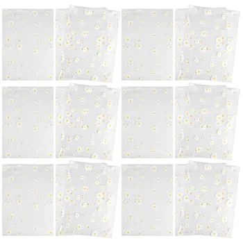 

100Pcs Daisy Pattern Zipper Bag Transparent Storage Pouch Plastic Clothing Bag