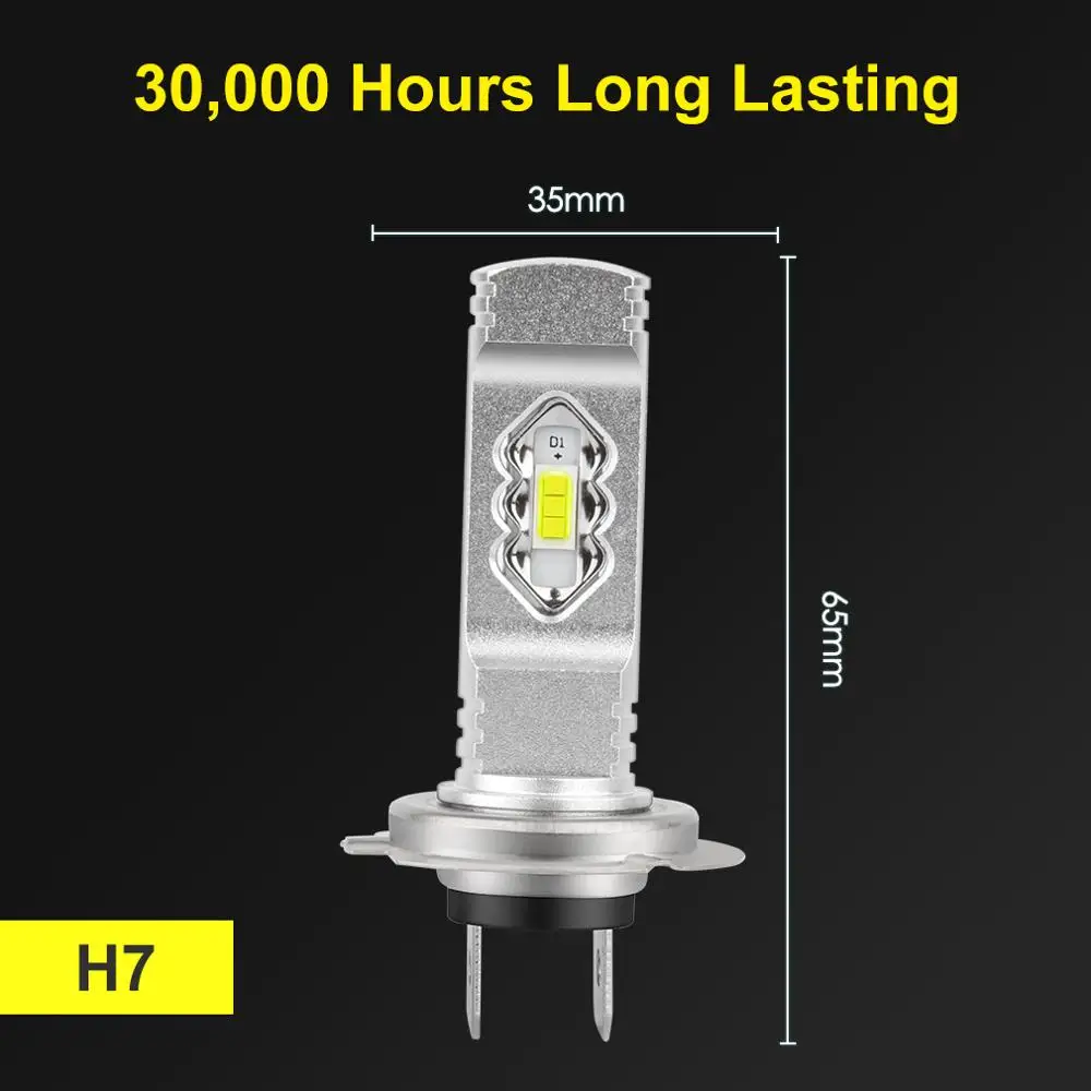 2 шт. автомобисветодиодный светодиодные мини лампы H7 8000 К 6000 12 В 7035 SMD|Передние