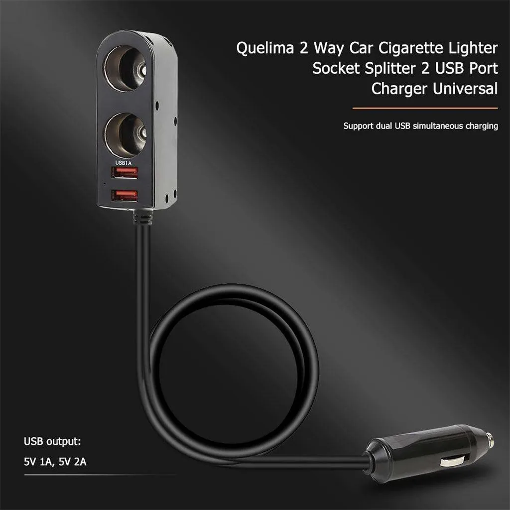2A быстрая зарядка, автомобильное зарядное устройство, двойной USB порт, 12 В адаптер зажигалки