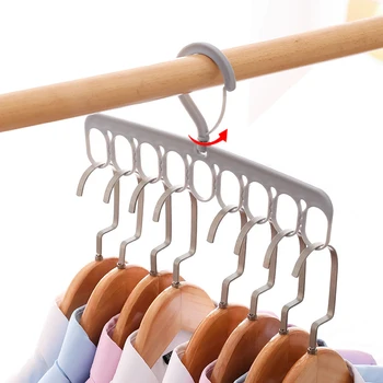

9-hole Multi-function Hanger Storage Artifact Space-saving Wardrobe Drying Racks Clothes Home Dormitory Student Clothes Hanging
