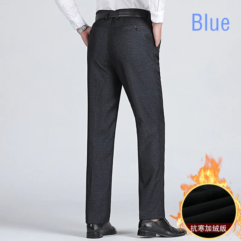 Men Casual Pants Slim winter Straight pants Plus velvet Thicken Casual Pants Men NK0039