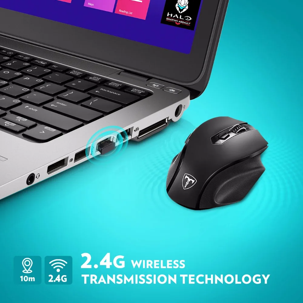 VicTsing MM057 Wireless Mouse Upgraded 2400DPI Adjustable Full Size Ergonomic Design Mouse For LaptopNotebookPCComputer (1)