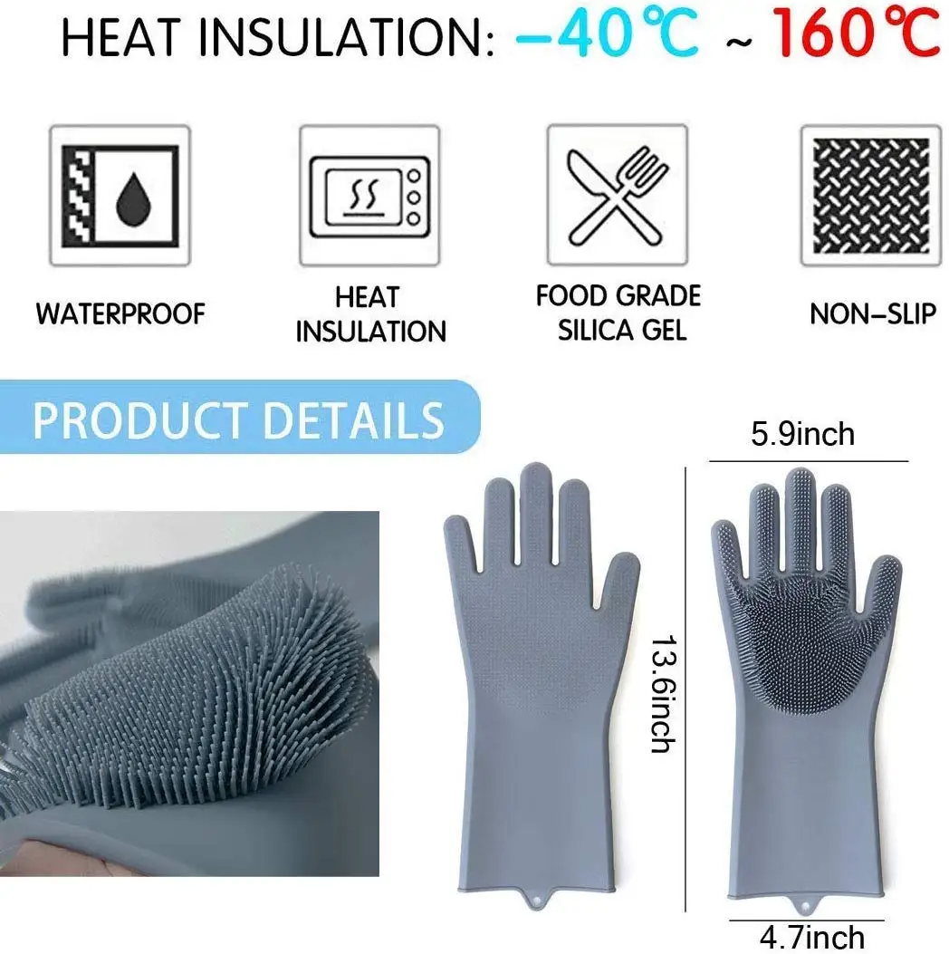 1 пара силиконовые перчатки для мытья посуды|Бытовые перчатки| |