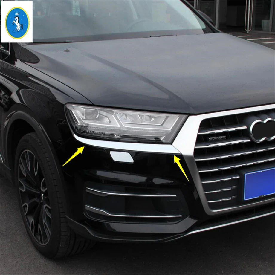 Yimaautotrims авто аксессуар Хромированная передняя фара, декоративная накладка для Audi Q7 ABS