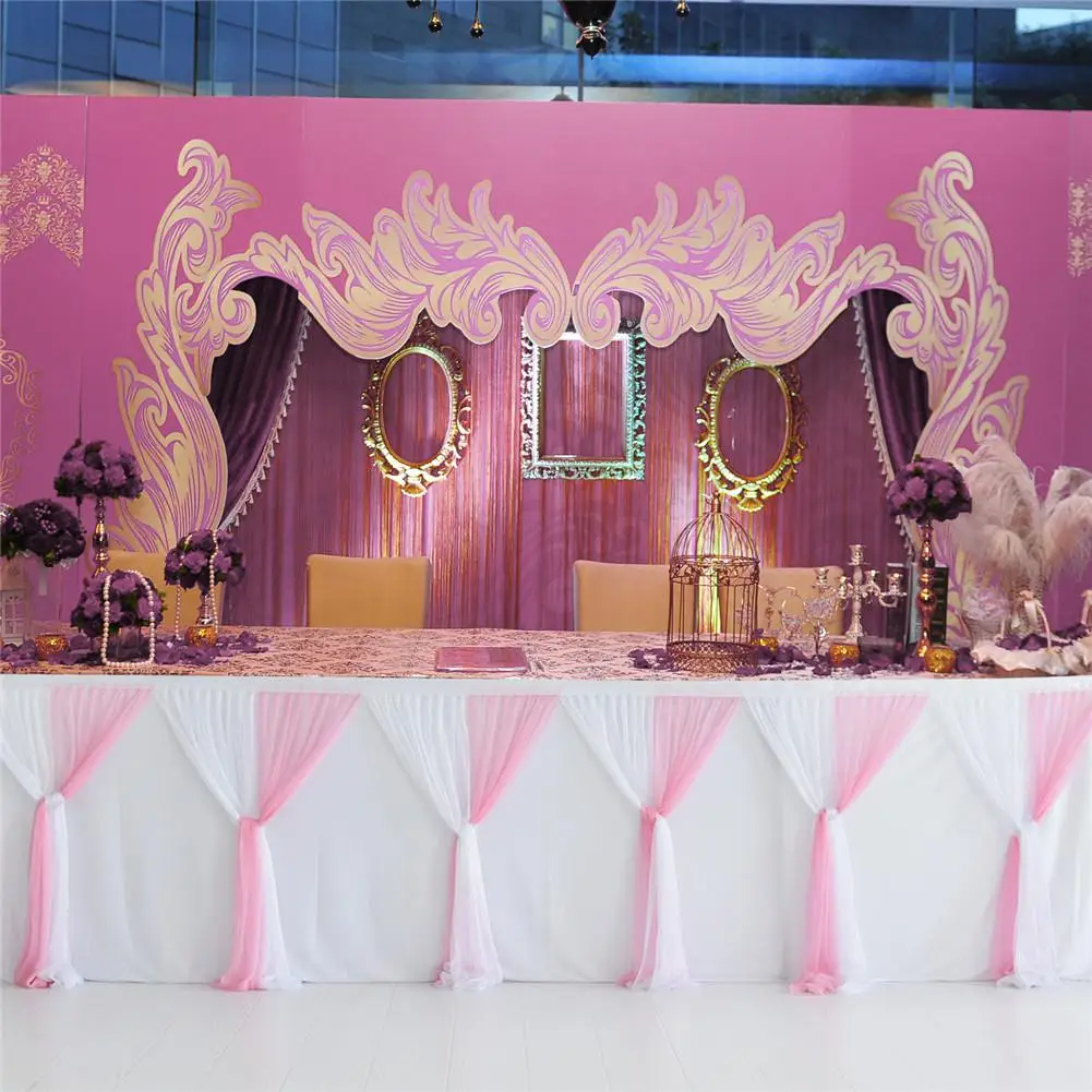 Stripe Style Table Skirt Cover Tableware Cloth Rectangle Table Baby Showers Birthday Party Wedding Decor Skirt Tablecloth