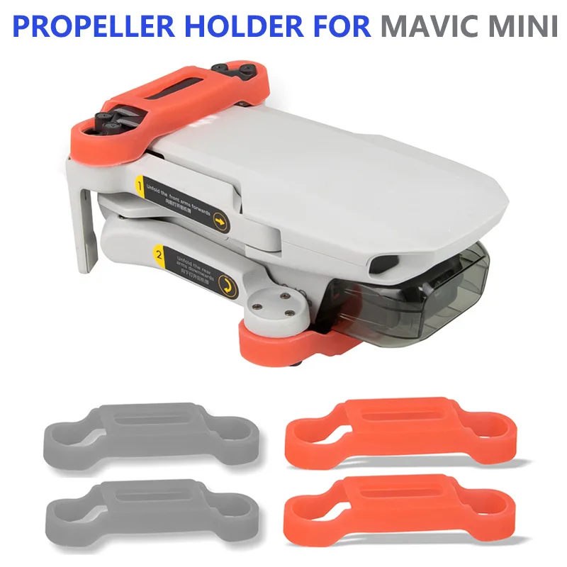 Hensych Propeller Holder Blade Bracket for Mavic Mini,Silicone Propeller Blade Fixer Stabilizers Transport Protector Soft Clip for Mavic Mini Accessories red 