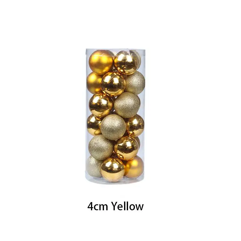 24 pieces / diameter 4cm Christmas tree decoration ball ornaments hanging shiny bauble ball for family bar party decoration - Цвет: Diameter 4cm