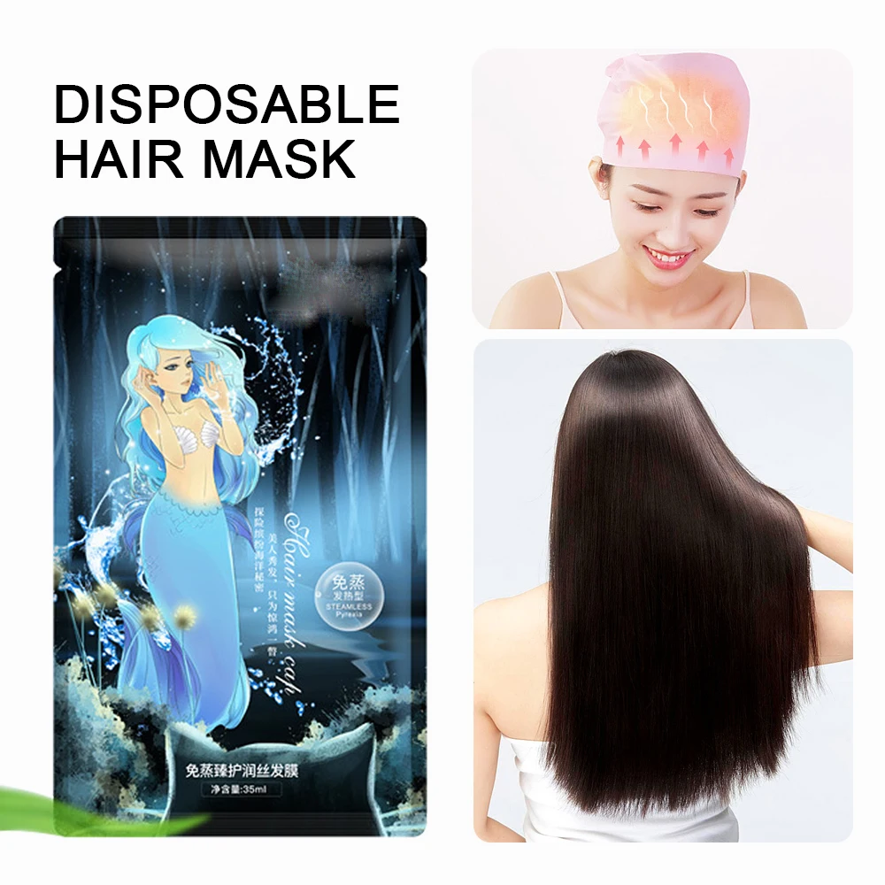 

35ml/5pcs Micro Free Steam Heating Film Smooth Straight Nourishing Damage Repair Hair Mask Essential oil Hair Care Dropshipping