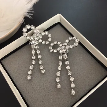 

The same type of net red bow fringed ear clip exaggerated luxury Earrings