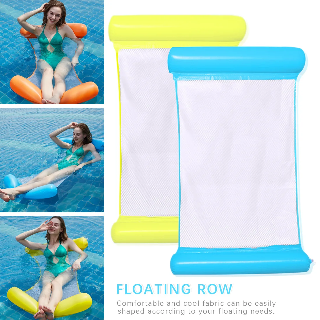 

Inflatable Foldable Swimming Pool Seat Floating RowWater hammock New Summer Swimming pool floating Air Mattress Chair Hot