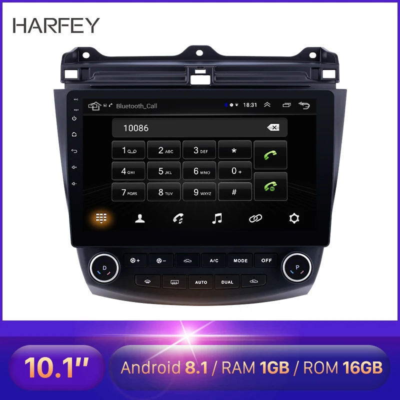 Harfey 10 1 &quotAndroid 8 HD сенсорный экран автомобильное радио ForHonda Accord 7 2003 2007 GPS Bluetooth