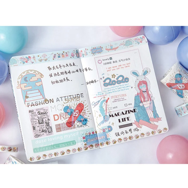 5 рулонов Васи набор маскировочной Клейкой Ленты Kawaii бумажная лента для цветов для журналов Сделай Сам декоративная настольная книга Дневник наклейка для скрапбукинга