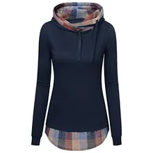 Зимние женские свитшоты с капюшоном, клетчатые пуловеры с диагональным воротником, женские свитшоты с капюшоном, Moletom Bluza damsk Sudadera