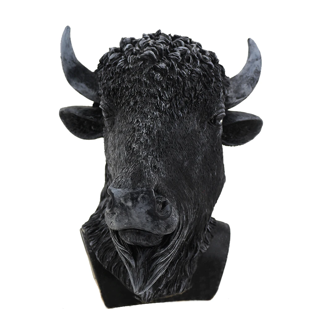 bull gado animal látex máscara buffalo montar cosplay carnaval traje selvagem bison cabeça máscara