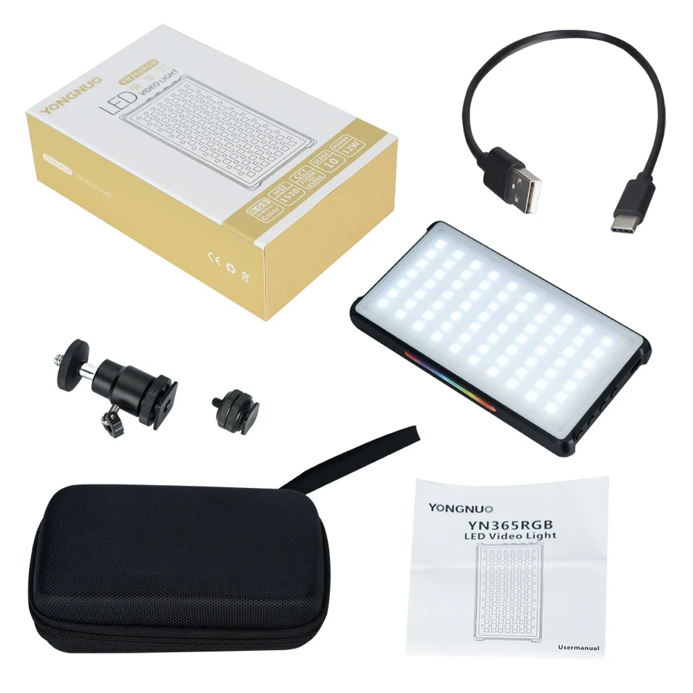 YONGNUO YN365 RGB LED видео свет карманный на камере Красочный 12 Вт фотография лампа с 1/4