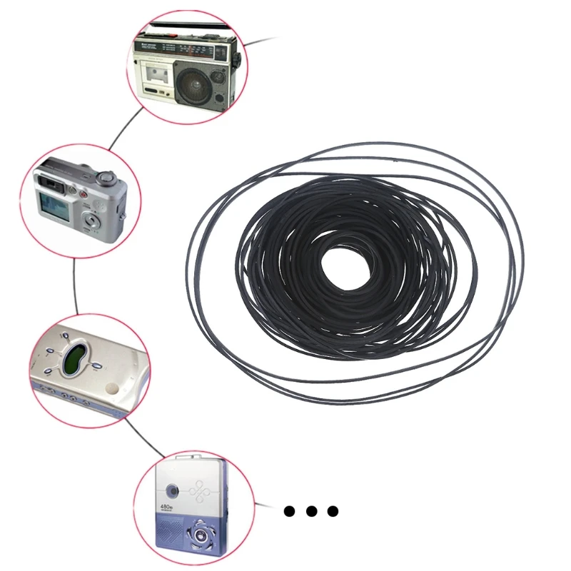 AXYB 100PCS 1mm Universal Mix Cassette Tape Machine Belt Assorted Home Components Recorder Turntable Strap Belt