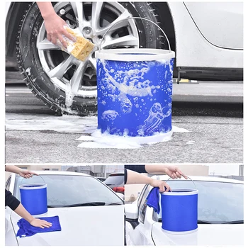 

11/13L Waterproof Folding Bucket Is Convenient Environmentally Wear Resistant Bucket Car Portable Water Container Storage Bag