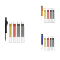 Ensemble de 25 crayons de charpentier solides avec affûteur comprenant 1 marqueur de crayons de charpentier 24 recharge de crayons mécaniques 