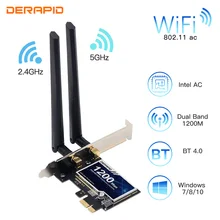 1200Mbps Wireless PCI-e Adapter 802.11ac Bluetooth 4.0 Wifi Wlan Card 2.4G/5GHz Desktop Wifi PCI Express Adapter For Win 7 8 10