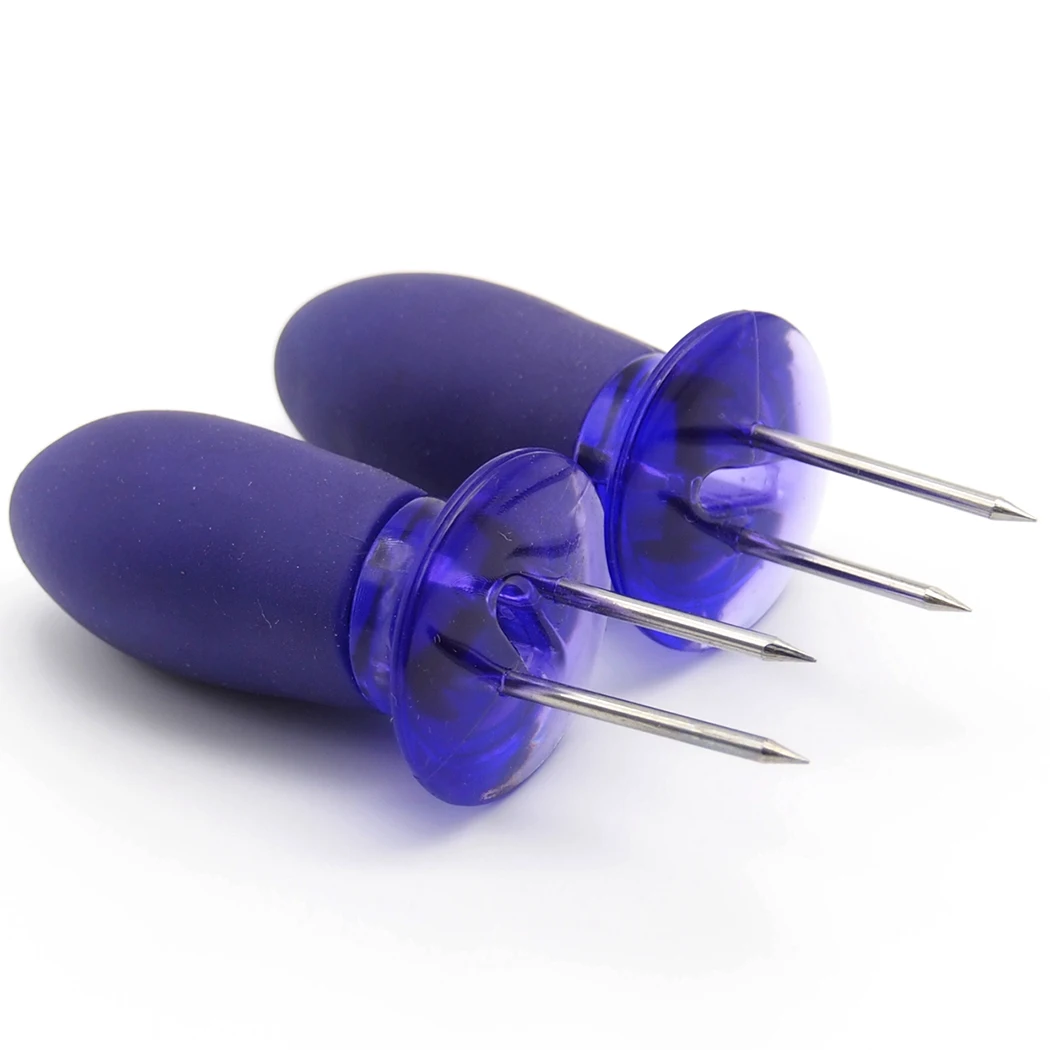 6Pcs Reusable BBQ Corn Holders Safe Stainless Steel Corn On The Cob Holders Skewers Needle Prongs Outdoor BBQ Barbecue Hand Tool