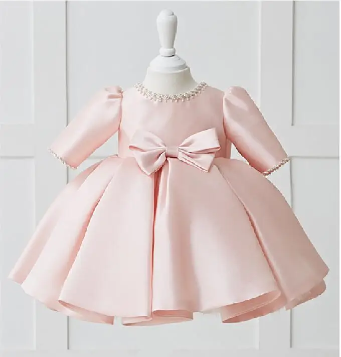 Pink Lace 1 Years Birthday Toddler Girl Baptism Dress Christmas Costumes Newborn Baby Princess Long Sleeve Kids Christening Wear | Мать и