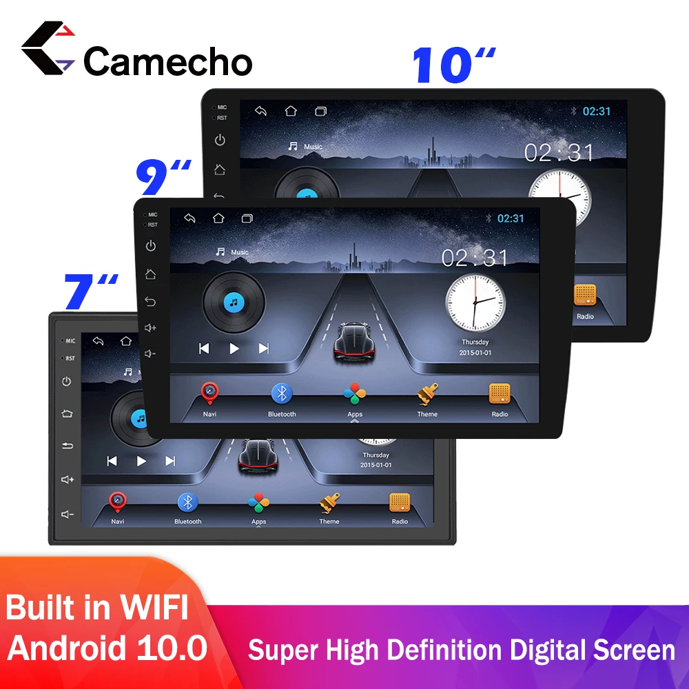 Camecho Автомагнитола 2 din 7 9 10 дюймов Android мультимедийный плеер GPS WIFI Bluetooth для Volkswagen