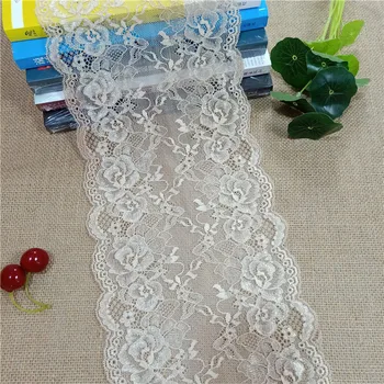 

E1008 18.5cm wide elastic color high quality lace lace ribbon mesh soft thin lace trim for crafts decoration Diy