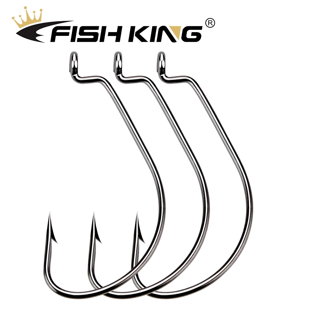 FISH KING 50 шт./упак. рыболовные мягкие крючки для Червяков высокоуглеродистой стали