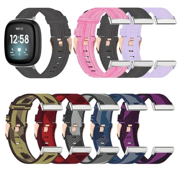 

Universal Replacement Colorful Nylon Strap Watch Band for -Fitbit Versa 3 / Sense Smartwatch Bracelet Men Women