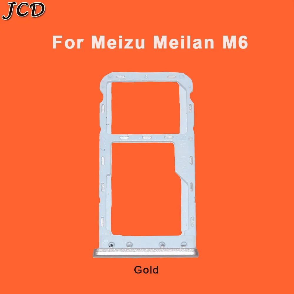 JCD слот для sim-карты держатель для meizu meilan M6 M5 Micro SD слот для карты лоток Разъем заменитель адаптера запасные части - Цвет: M6-Gold