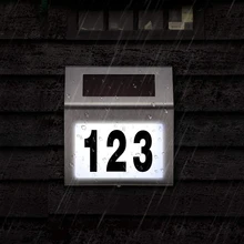 BRELONG Solar House Number Light IP44 Waterproof Light Sensor Wall Lamp 1 pc