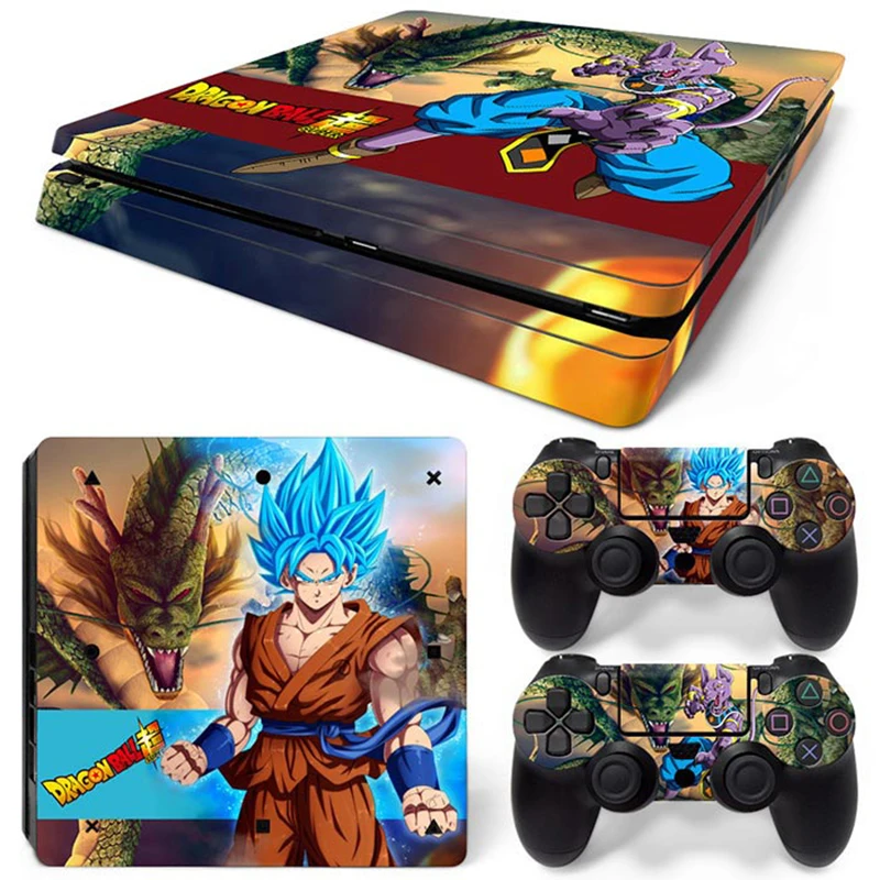Hot Anime Goku Sticker Cover Wrap Protector Skin For Sony PS4 Slim Console & 2PCS Controller Skin Decal For PS4 Slim 