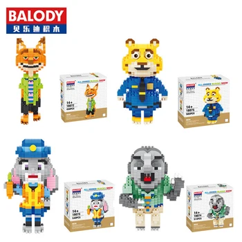 

Balody Diamond Blocks Cartoon Action Toy Rabbit Judy Hopps Fox Nick Wilde Sloth Flash Movie Zootropolis Building Bricks 540pcs+
