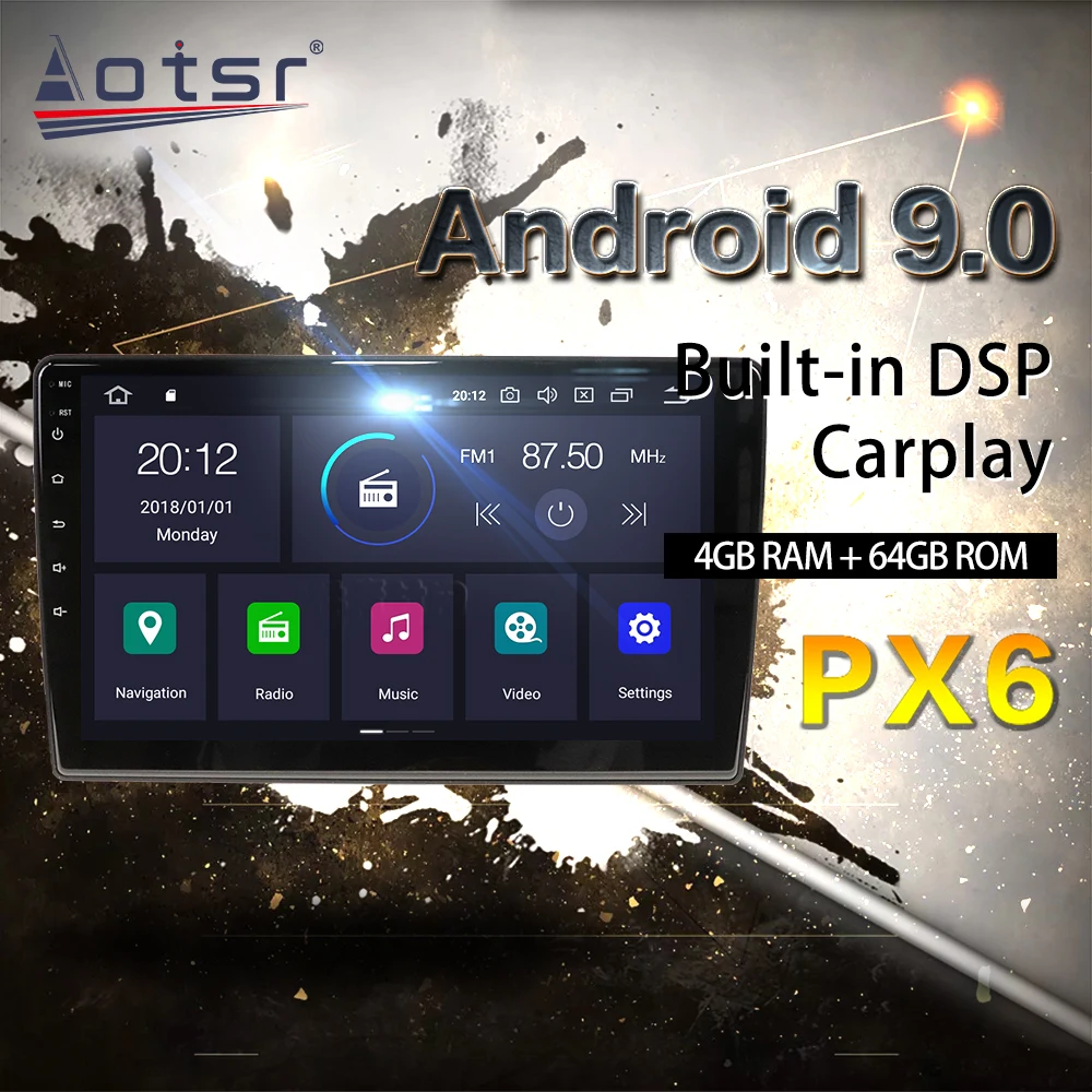 For Toyota Wish 2010-2018 Car Multimedia Radio Player Stereo Android9 DSP 10 inch IPS Screen DSP Audio Navigation WiFi head unit