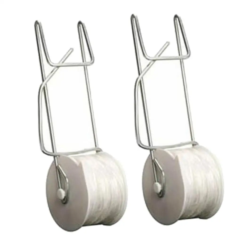 2 Pack Tomato Trellis Roller Hooks with 15M Rope,Support Clamps For Farm Planting Fruit Tomato
