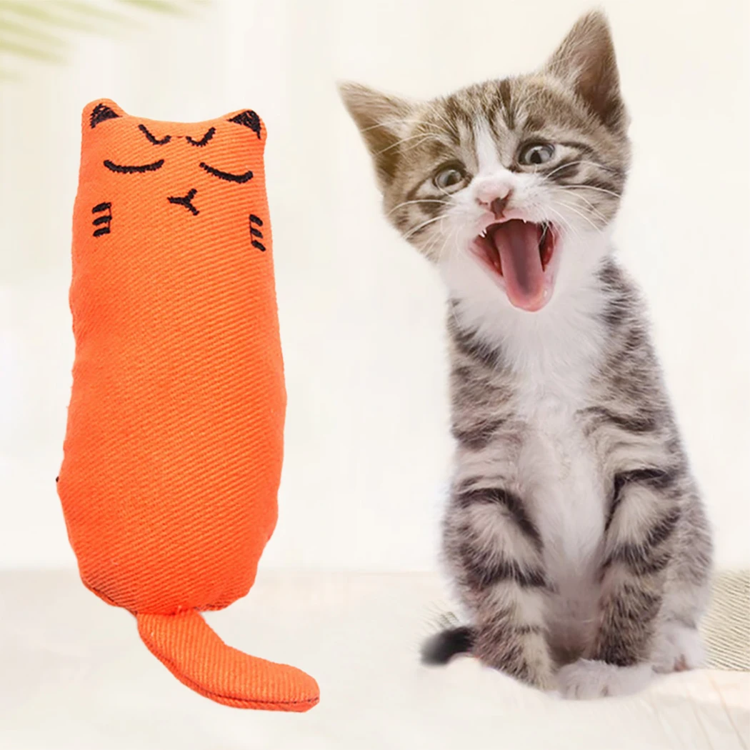 Рождественские игрушки для кошек, креативная Подушка с царапинами, Crazy Cat Kicker Catnip, шлифовальные зубы, интерактивные милые Мультяшные игрушки, товары для домашних животных - Цвет: orange