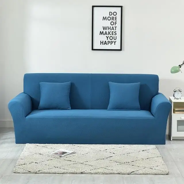 Вязаный жаккардовый толстый мягкий чехол для дивана спандекс стрейч Противоскользящий чехол для дивана твердый 12 цветов протектор для мебели - Цвет: Зеленый