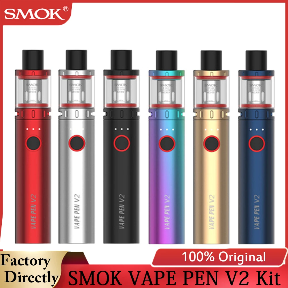 SMOK-Kit de cigarrillo electrónico VAPE PEN V2, caja de 60W, batería de 1600mah, tanque de 3ml, bobina de 0.15ohm para vaporizador de cigarrillo electrónico de punta de goteo 510