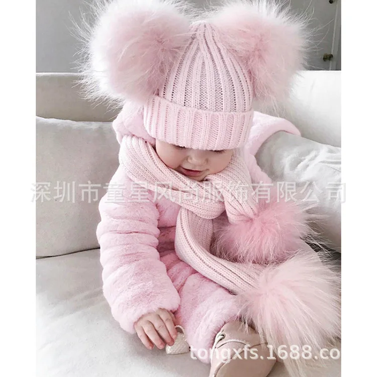 

Autumn And Winter Thick New Style Coral Fleece Fur Hooded Onesie Double Layer Crawling Clothes Origional Baby Design Baby-