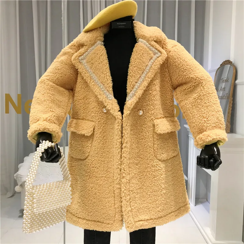 Двубортная длинная куртка из искусственного меха с отложным воротником и широкой талией, уличное толстое теплое зимнее пальто с мехом, женская верхняя одежда