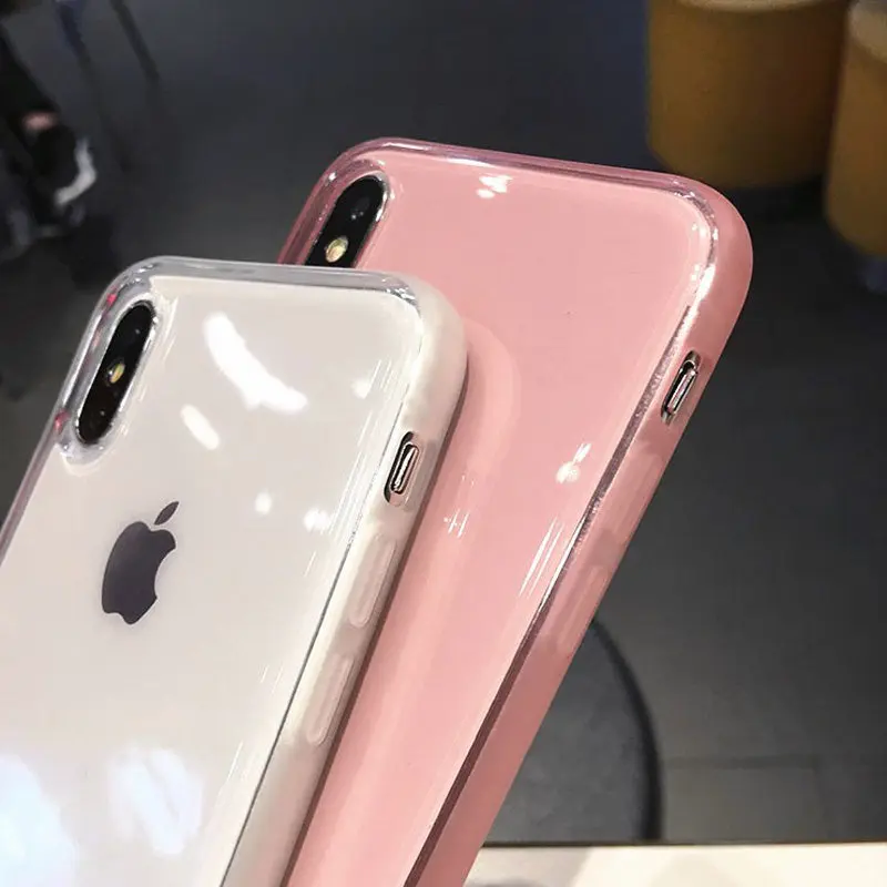 Lovebay Красочный прозрачный Анти-ударная рама чехол для телефона для iPhone 11 Pro X XR XS Max 7 8 6 6s Plus Мягкий ТПУ защитный чехол