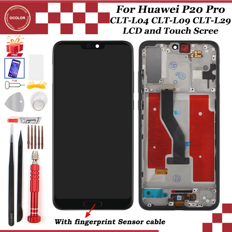 ocolor For Huawei P20 Pro LCD and Touch Screen Plus CLT-L04 CLT-L09 CLT-L29 Display Assembly with Fingerprint Sensor | Мобильные