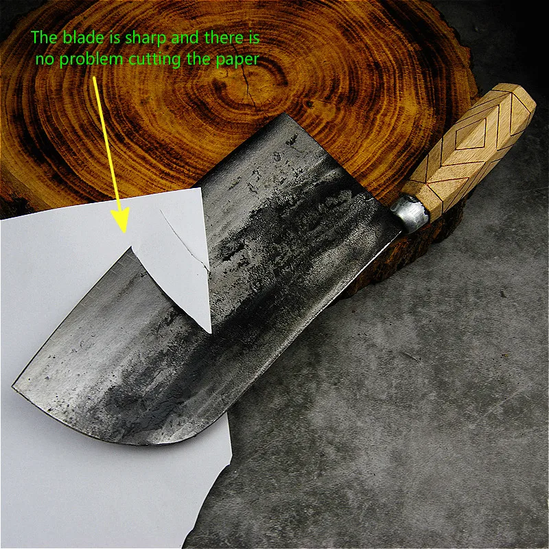 8," большой круглый угловой Острый, с накладным монтажем кухонный нож ручной Кованый высокий углепластик стальной кухонный нож мясник