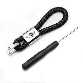 

Leather+alloy car key ring car Keychain For Mini Cooper JCW Clubman Countryman Paceman R56 R55 R60 R61 F55 F56 F54 F55 F56 F60