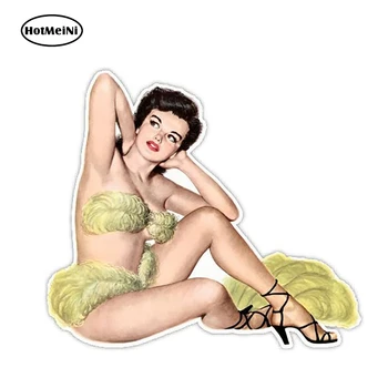 

HotMeiNi 13cm X 11.6cm Art Retro Sexy Pin Up Girl Looking Decal Vinyl Car Stickers Motor Auto Accessories Car Styling Graphics