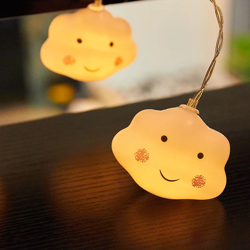 Приятного дня в виде улыбающегося облака батареи USB гирлянды 10 м Guirlande Led украшение для исполнения рождественского гимна для рождественской гирлянды на окно