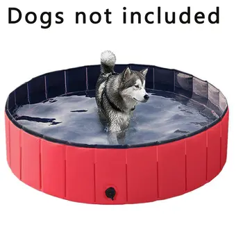 

Pet Bath Pool Bathing Dog Cleaner Bathtub PVC Tub Mini Bathtub Foldable Portable Dog Pool Paw Summer Pink Bathroom